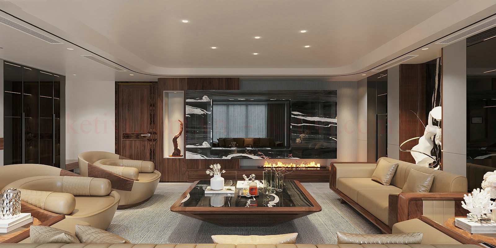 Bàn ghế phòng khách bằng gỗ ó chó