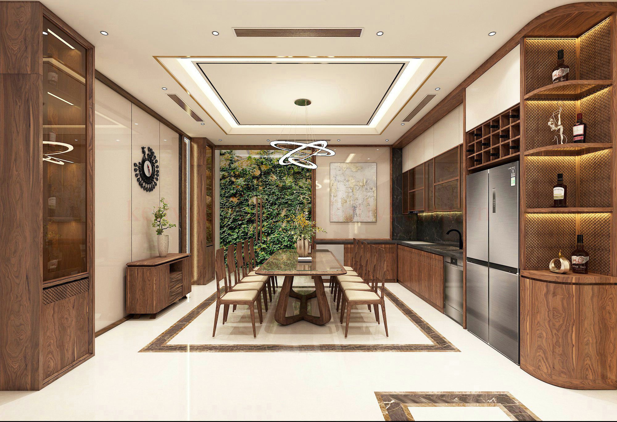 Không gian nội thất phòng bếp hiện đại