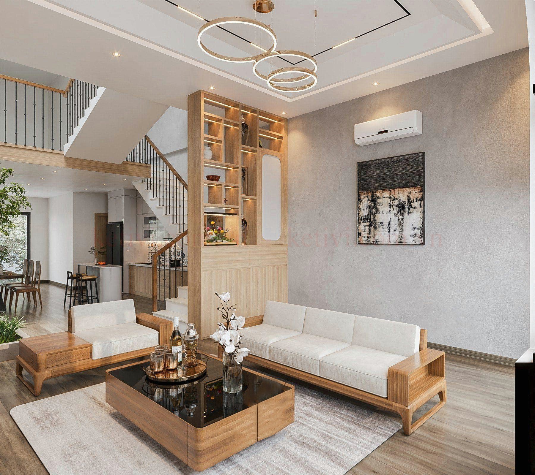 Phòng khách nhỏ được bố trí khoa học