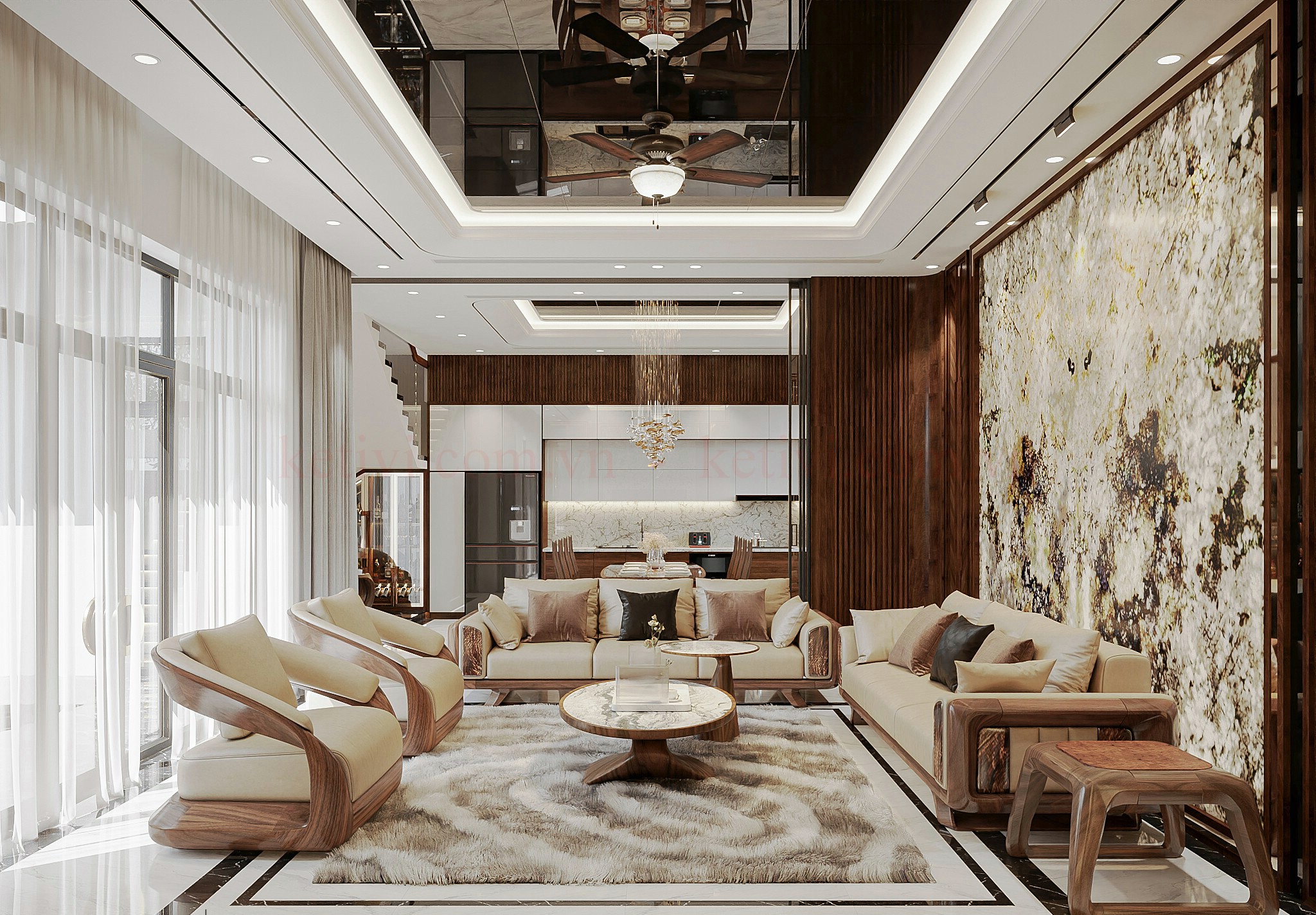 Phòng khách sang trọng với nội thất cao cấp