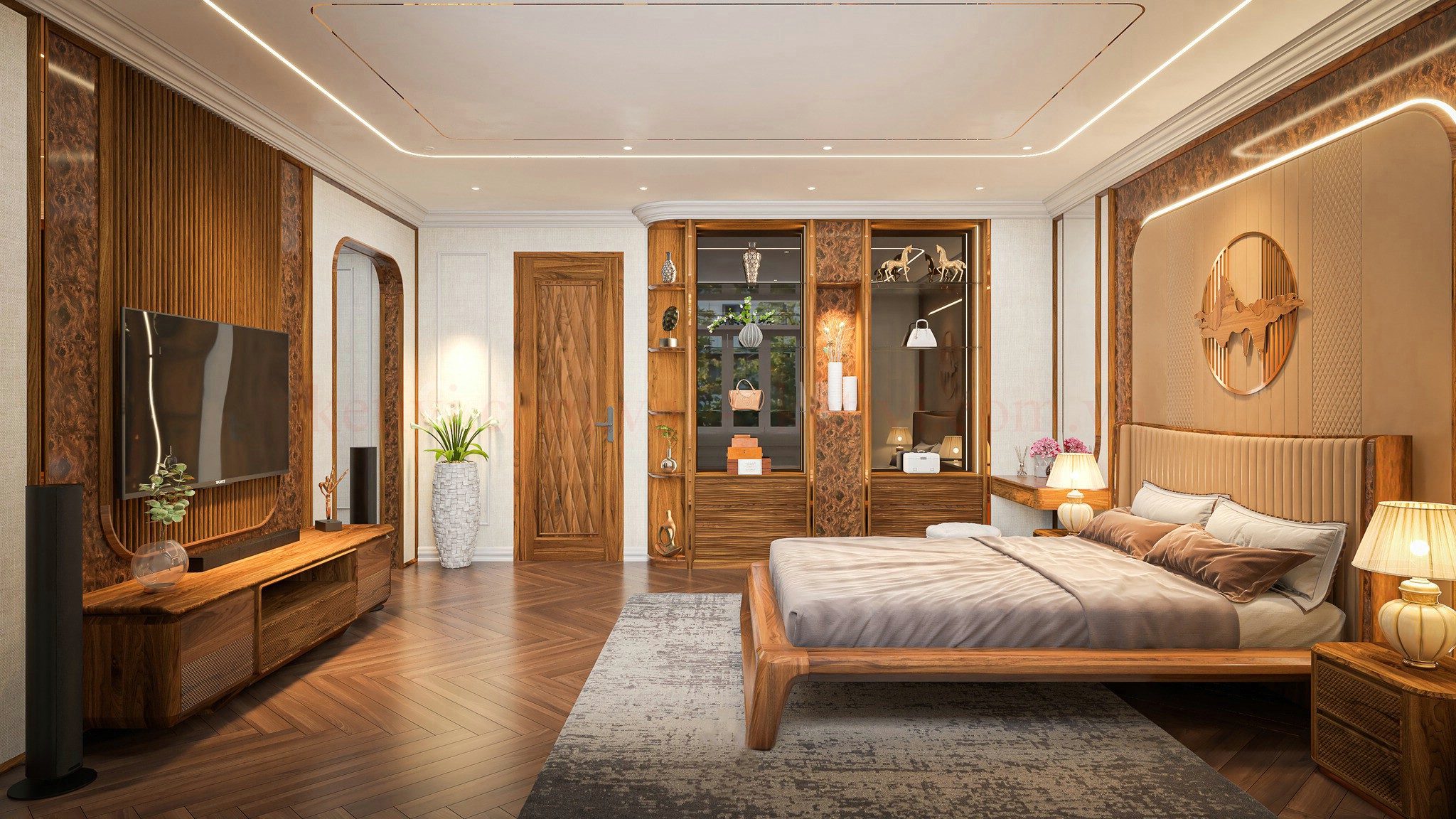 Phòng ngủ hiện đại với nội thất cao cấp