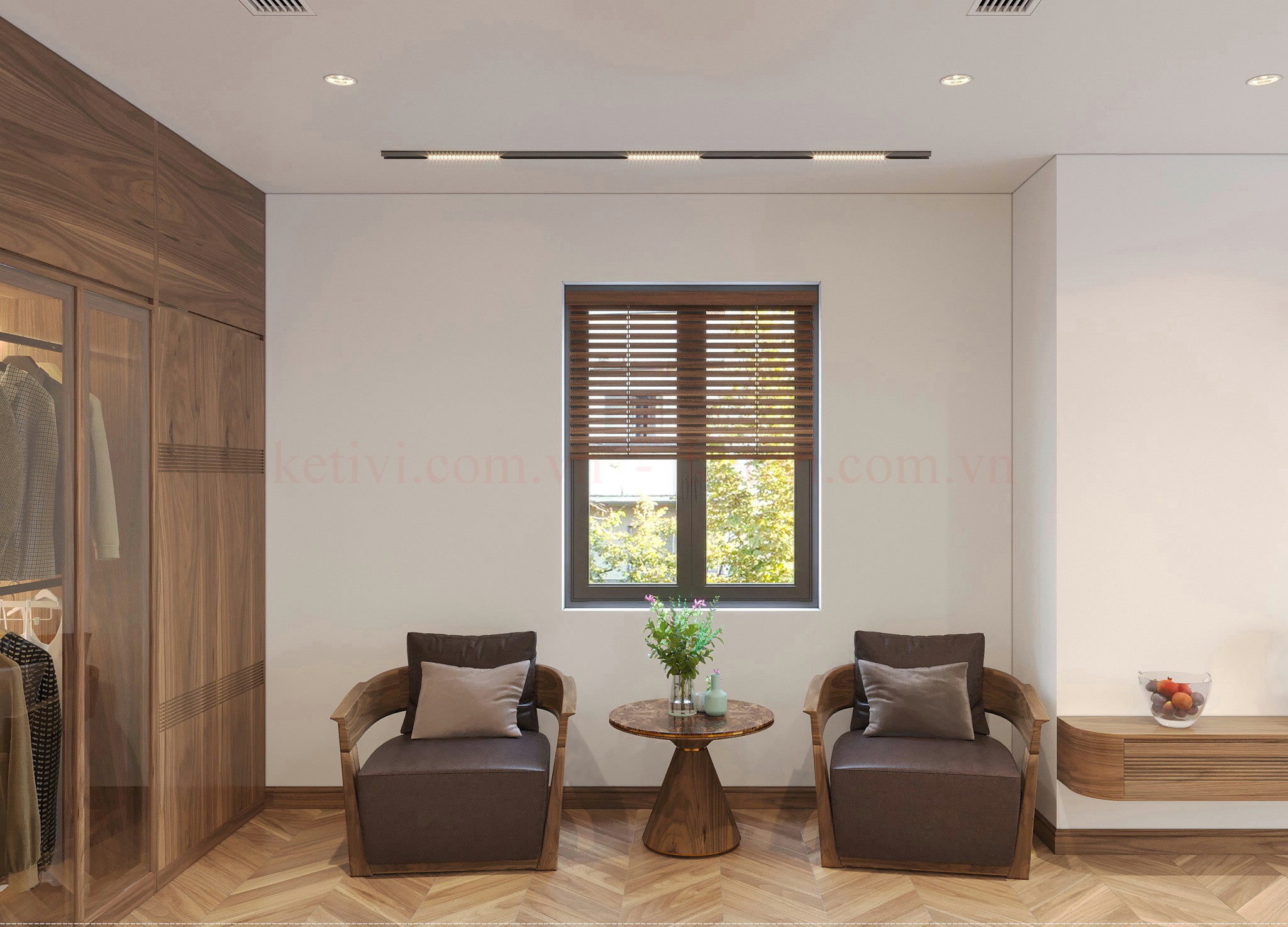 Sofa gỗ đơn phù hợp cho phòng khách và phòng ngủ master rộng